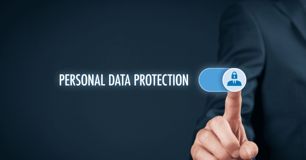 Personal data protection slide button turned on